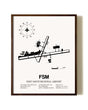 Fort Smith Regional Airport aviation print in walnut frame