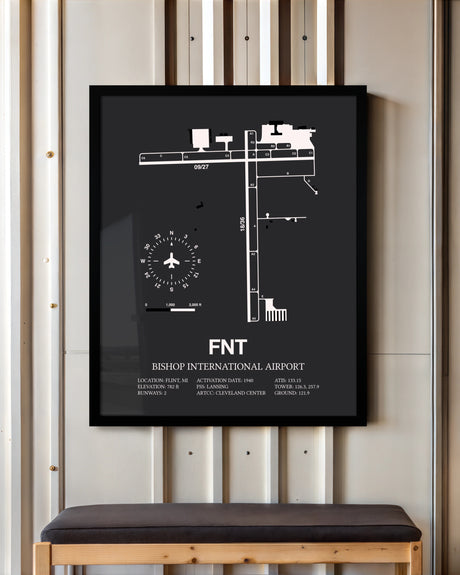 Frame color options for Bishop International Airport Wall Art