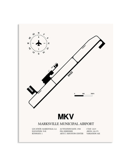 Gray Marksville Municipal Airport framed poster displayed in an airplane hangar