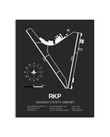 Gray Framed Aransas County Airport layout wall art poster