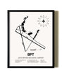 Framed Jack Brooks Regional Airport wall art poster in black frame