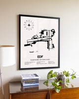 Elmendorf Air Force Base aviation wall décor in black wood frame