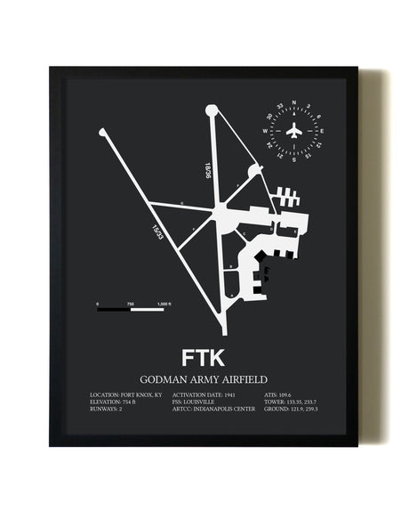 Unframed Godman Army Airfield map print poster