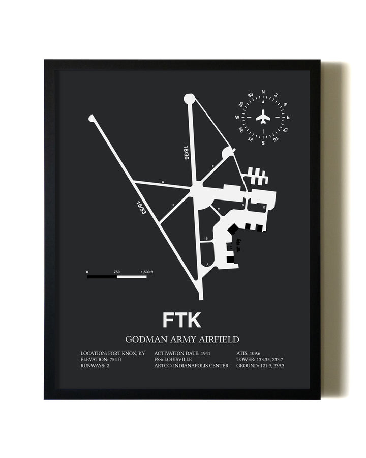 Unframed Godman Army Airfield map print poster