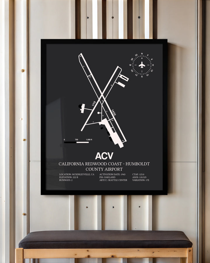 Frame color options for Bradley International Airport wall art