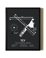 Unframed Tracy Municipal Airport map print poster