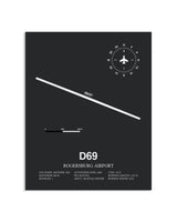 Gray Framed Rogersburg Airport layout wall art poster