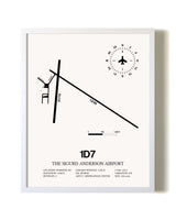 The Sigurd Anderson Airport airport map poster in oak frame