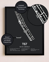 Hicks Airfield poster size comparison chart