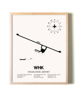 Whakatane Airport framed wall art in white frame