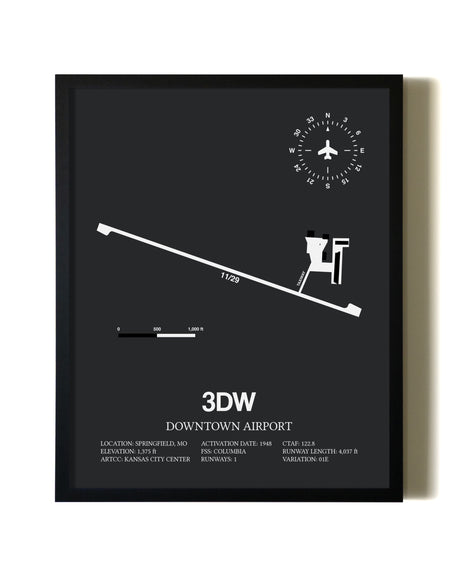 Unframed Downtown Airport map print poster