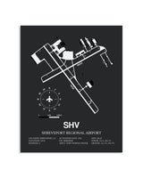 Gray Framed Shreveport Regional Airport layout wall art poster