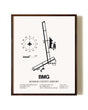 Monroe County Airport aviation print in walnut frame