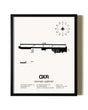 Framed Oxnard Airport wall art poster in black frame