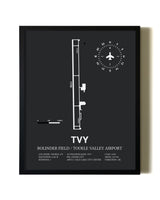 Unframed Bolinder Field / Tooele Valley Airport map print poster