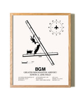 Greater Binghamton Airport / Edwin A. Link Field framed print in natural wood frame