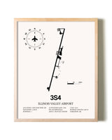 Illinois Valley Airport framed wall art in white frame