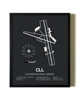 Unframed Easterwood Field Airport map print poster