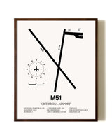 Oktibbeha Airport aviation print in walnut frame