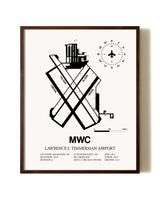 Lawrence J. Timmerman Airport aviation print in walnut frame