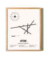 Harman Airport framed print in natural wood frame