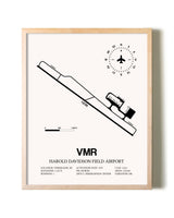 Harold Davidson Field Airport framed wall art in white frame