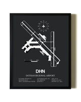 Unframed Dothan Regional Airport map print poster