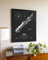 Gray Framed Scottsdale Airport wall art poster in black frame