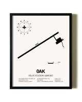Framed Pilot Station Airport wall art poster in black frame