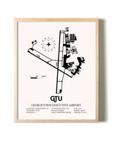 Georgetown Executive Airport At Johnny Gantt Field framed wall art in white frame