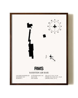 Ramstein Air Base aviation print in walnut frame
