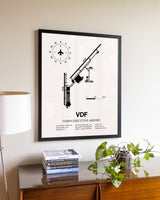 Tampa Executive Airport aviation wall décor in black wood frame