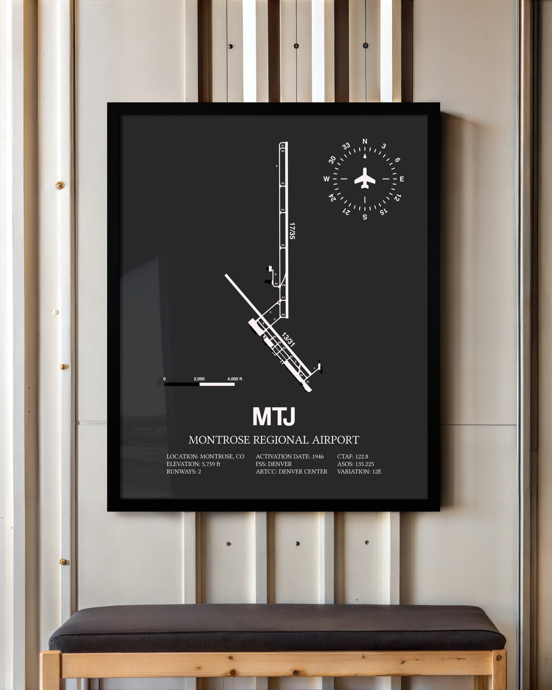 Frame color options for Montrose Regional Airport Wall Art