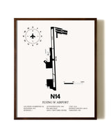 Flying W. Airport aviation print in walnut frame