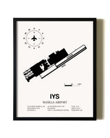 Framed Wasilla Airport wall art poster in black frame