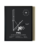 Unframed McGregor Executive Airport map print poster