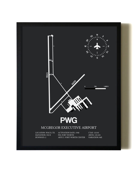 Unframed McGregor Executive Airport map print poster