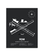 Gray Framed Roberts Field Airport layout wall art poster