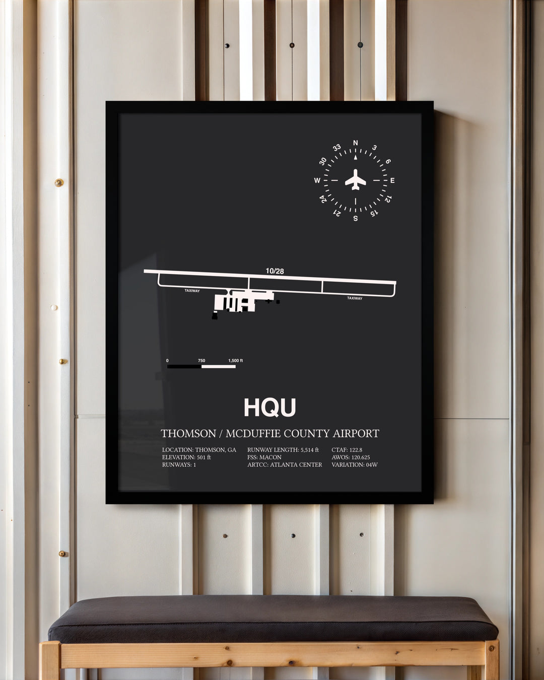 Frame color options for Thomson / McDuffie County Airport Wall Art