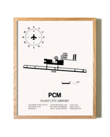 Plant City Airport framed print in natural wood frame