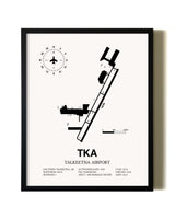 Framed Talkeetna Airport wall art poster in black frame