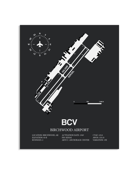 Gray Framed Birchwood Airport layout wall art poster