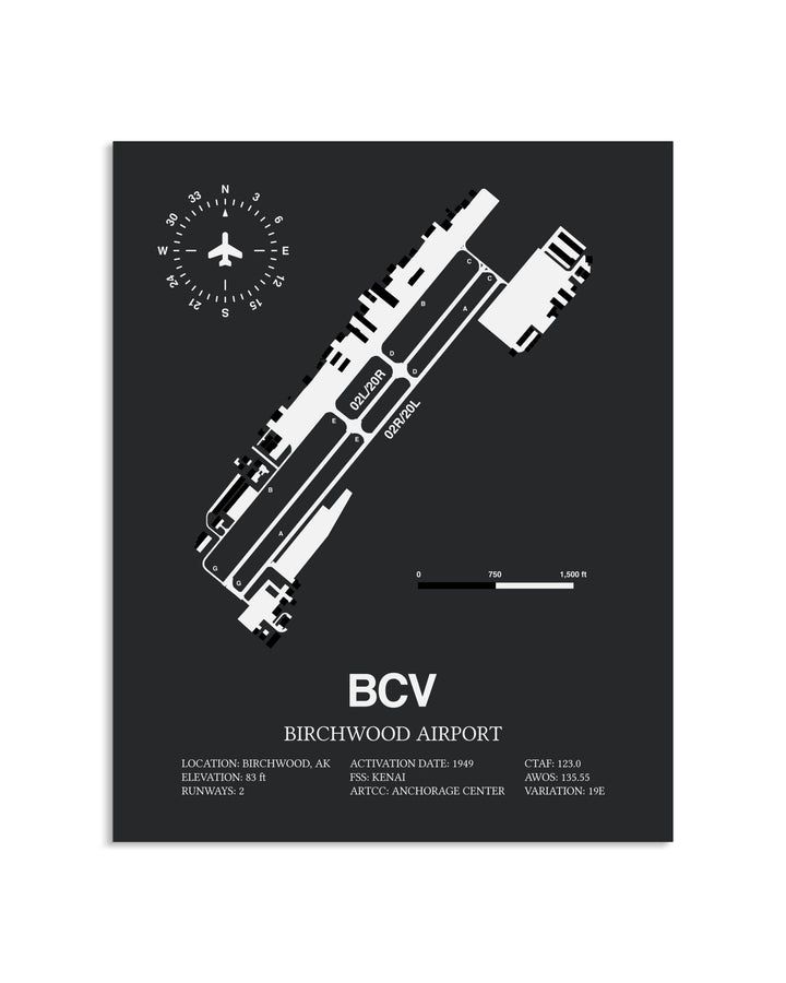 Gray Framed Birchwood Airport layout wall art poster