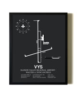 Unframed Illinois Valley Regional Airport-Walter A. Duncan Field map print poster