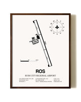 Rush City Regional Airport aviation print in walnut frame