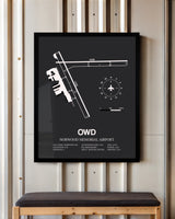 Frame color options for Norwood Memorial Airport Wall Art