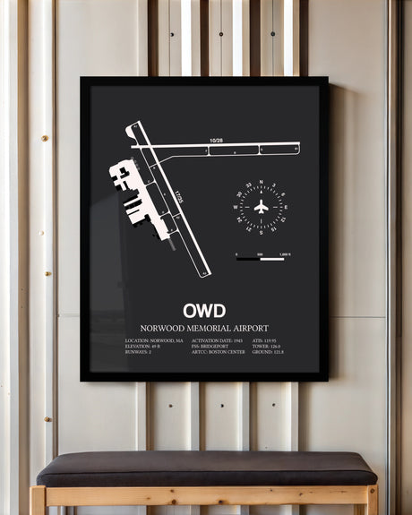 Frame color options for Norwood Memorial Airport Wall Art