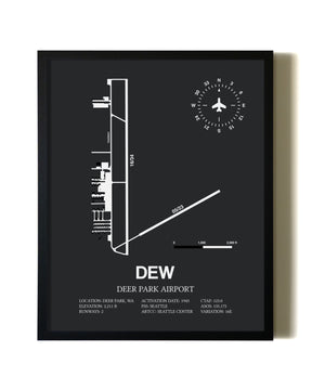 Unframed Deer Park Airport map print poster