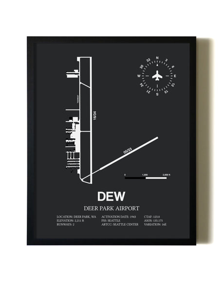 Unframed Deer Park Airport map print poster