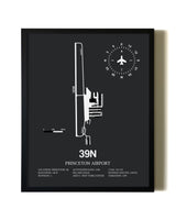 Unframed Princeton Airport map print poster